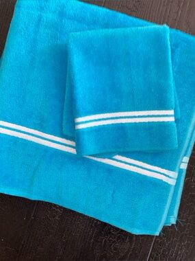 Fine Fashion Towels Tastemaker By Stevens Vintage Washcloth Bath 2 PC Set Blue